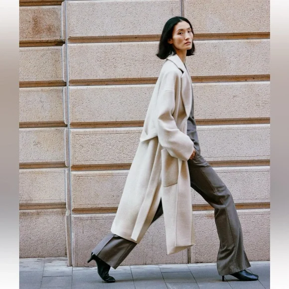 ZARA BELTED WRAP COAT ZW COLLECTION - Picture 4 of 9